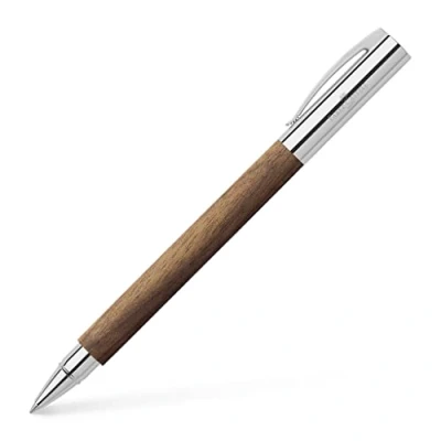 Abbildung von FABER CASTELL 148585 Tintenroller Ambition Nussbaum, Strichstärke 0,5 mm, Mine schwarz, inkl. Geschenkverpackung