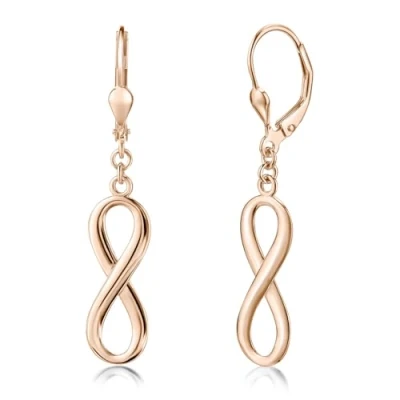 Abbildung von Materia Damen Ohrringe rosegold hängend Unendlichkeit Silber 925 SO 249 Rose