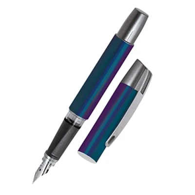 Abbildung von Online Füller Campus Miracle, Tinten für Rechtshänder in blau, ergonomisches Griffstück, hochwertige Iridium Feder medium, Standard Tintenpatronen, inkl. Kombipatrone Allergiker geeignet, 1 Stück (1er Pack)