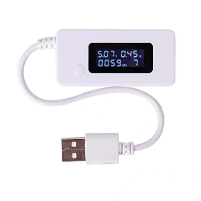 Abbildung von ARCELI White Tail LCD Hintergrundbeleuchtung Digitalanzeige USB Amperemeter Voltmeter Ladekapazität Prüftisch Detektor