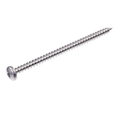 Abbildung von SECCARO Spanplattenschraube Halbrundkopf 6 x 100 mm, Edelstahl V2A VA A2, Holzschraube mit Vollgewinde, TX/Innensechsrund, 75 Stück