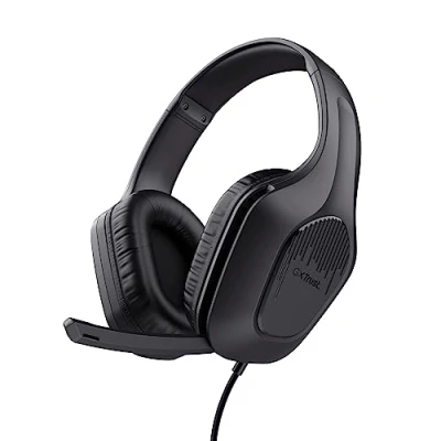 Abbildung von Trust Gaming GXT 418 Rayne Leichtes Headset für PC Xbox PS4 PS5 Switch Mobile, 50 mm Treiber, 2 m Kabel, 3,5 Audioanschluss, Over Ear Kopfhörer mit Schwarz