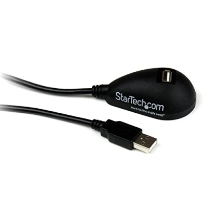 Abbildung von StarTech.com USB 2.0 Verlängerung 1,5m mit Dockingstation, A Verlängerungskabel Stecker auf Buchse Standfuss inSchwarz
