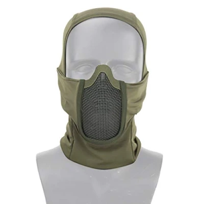 Abbildung von AOUTACC Balaclava Airsoft Mesh Maske, Ninja Style Full Face Protection Hood with Mask for Cs War Game, BB Gun, Jagd, Paintball (OD)