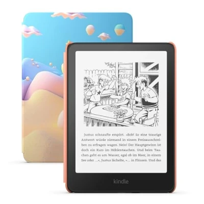 Abbildung von Der neue Amazon Kindle Paperwhite Kids (16 GB) Größeres, blendfreies 7 Zoll Display Mit lesen Kinder durchschnittlich mehr als 45 Minuten Tiefsee Design