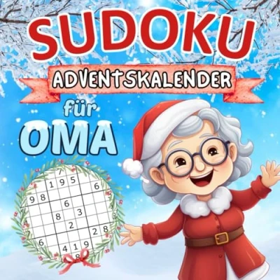Abbildung von Sudoku Adventskalender für Oma: 24 Tags Sudoku, 3 Rätsel pro Tag bis Weihnachten mit in Leicht Schwer