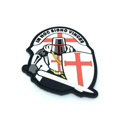 Abbildung von Crusader &#039;In Hoc Signo Vinces &#039; Knights Templar Morale Patch PVC Airsoft Paintball Klett Emblem Abzeichen