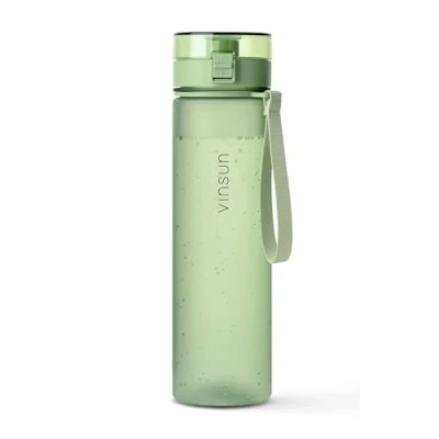Abbildung von VINSUN Trinkflasche 1L hell grün auslaufsicher, Kohlensäure geeignet, BPA frei, Tritan, Einhandbedienung Leichte Wasser Flasche für Sport, Schule, Uni, Fahrrad