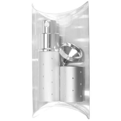 Abbildung von Fantasia Taschenzerstäuber 10ml, nachfüllbar inkl. Trichter, Parfum Zerstäuber Geschenkset für zuhause und unterwegs, Silber 9cm