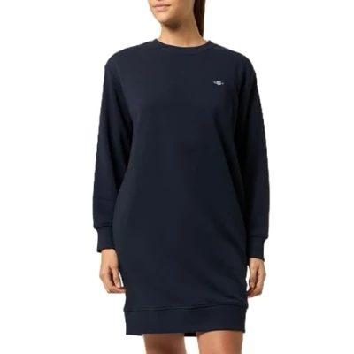 Abbildung von GANT Shield Cneck Dress Freizeitkleid, Damen, Größe: XL, Evening blue