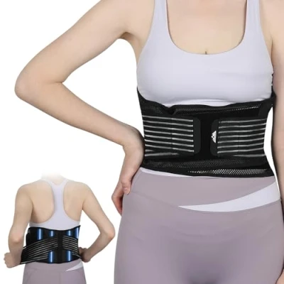 Abbildung von supregear Lendenwirbelstütze für Damen und Herren, Atmungsaktiver Lendenwirbelstützgürtel zur Linderung von Rückenschmerzen, Ischias, Skoliose, Bandscheibenvorfall, Verstellbar Bequem Anliegend