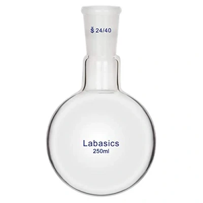 Abbildung von Labasics Glas 250ml Einzelhals Ein hals Rundkolben RBF, Single Neck Round Bottom Flask mit 24/40 Standard Taper Outer Joint