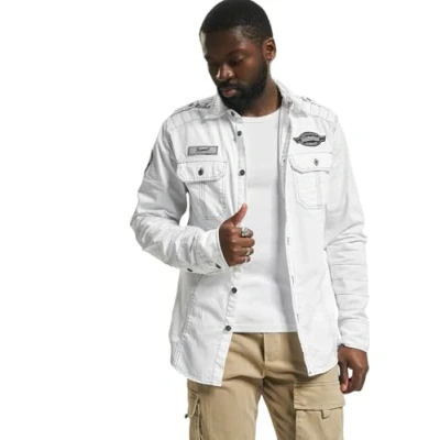 Abbildung von Brandit LUIS Vintage Hemd, Herren, Größe: Large, White