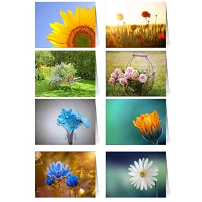 Abbildung von 48 Grußkarten Blumen Klappkarten mit Umschlägen &amp; Garten
