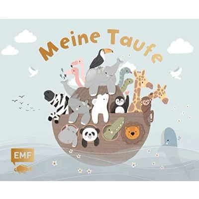 Abbildung von Meine Taufe blau: Eintragalbum für Erinnerungen und Fotos mit wattiertem Einband edler Goldfolienprägung