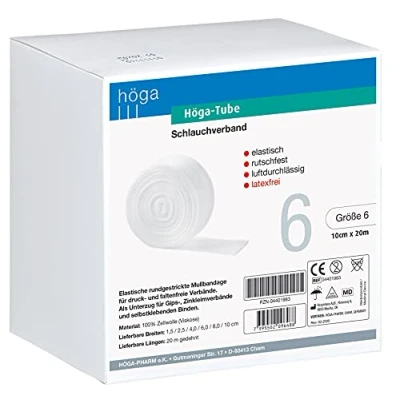 Abbildung von Höga Tube Schlauchverband elastisch rutschfest luftdurchlässig Größe 6 10 cm x 20 m, Weiß