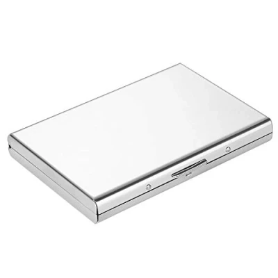 Abbildung von Vicloon Kartenetui Kreditkarten, 1 Stück RFID Blocking Kreditkartenhülle Kreditkarten aus Aluminium, Visitenkarten Etuis 6 Fächer, &amp; NFC Schutz Kreditkartenetui für Damen, Herren Weiß