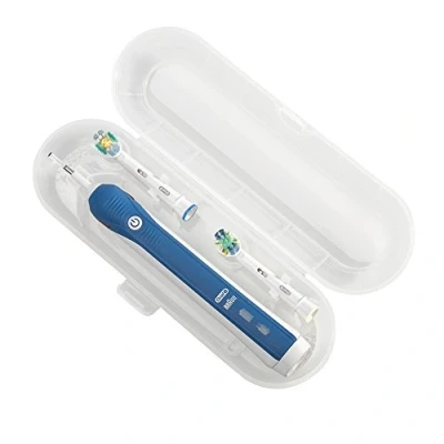 Abbildung von Nincha Elektrische Zahnbürsten Etui Reise für Braun Oral b Zahnbürste Serie Kunststoff Ersatz 1 Handstück und 2 Aufsteckbürsten (transparent)