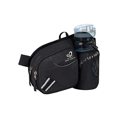 Abbildung von WATERFLY Gürteltasche Bauchtasche mit Flaschenhalter Damen und Herren, Atmungsaktiv Sport Hüfttasche für Laufen Radfahren Camping Klettern Reisen Wandern Joggen Hundetraining
