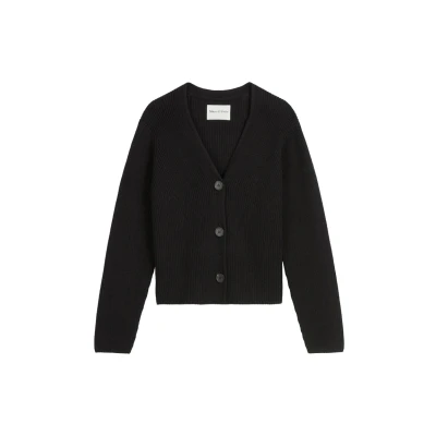 Abbildung von Marc O&#039;Polo Vneck Relaxed Strickjacke, Damen, Größe: XXS, Black