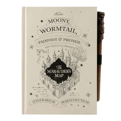 Abbildung von Grupo Erik Notizbuch mit Stift Harry Potter A5 Weiße Seiten Klein Reisetagebuch zum selberschreiben Bullet Journal Dotted Tagebuch Mädchen und Jungen