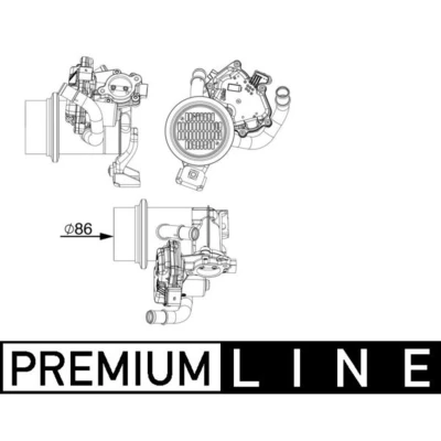 Abbildung von MAHLE ORIGINAL CE 18 000P AGR Kühler mit Ventil