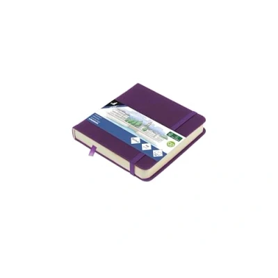 Abbildung von Skizzenbuch Kangaro 12x12cm Purple Heart PU Hardcover 80 Blatt 140 Gramm cremefarbenes Papier mit Gummiband und Band