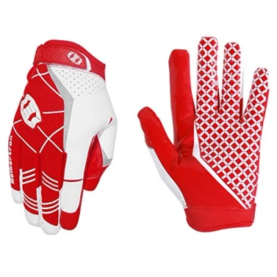 Abbildung von Seibertron Pro 3.0 Elite Ultra Stick Sports Receiver/Empfänger Handschuhe American Football Gloves Jugend und Erwachsener Red M