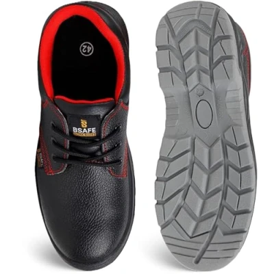 Abbildung von Arbeitsschuhe Herren S1, Schuhe, Leder Sicherheitsschuhe wasserdichte mit rutschfeste Profilsohle, Schwarz, Stahlkappen Schuhe Sehr Bequeme, Sicherheitsstiefel für männer