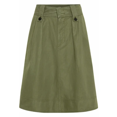 Abbildung von camel active AUS Leichten Alinienrock, Damen, Größe: 48, Olive
