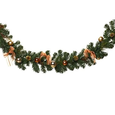 Abbildung von Heitmann Deco Tannengirlande für innen Weihnachtsgirlande Dekogirlande natürliche Dekoration Grün Kupfer