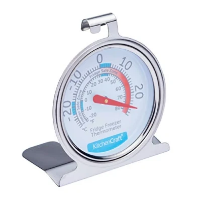 Abbildung von KitchenCraft Gefrier /Kühlschrankthermometer mit Mindest und Höchsttemperaturanleitung, Edelstahl, Silber