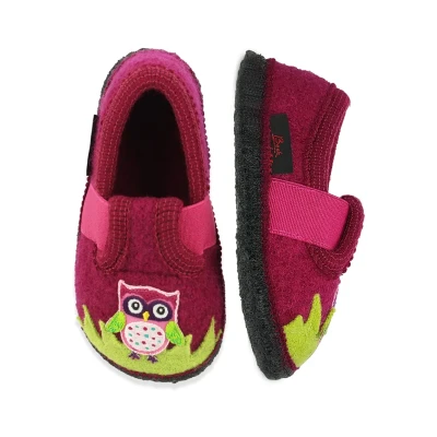 Abbildung von Beck Warmfutter EULE Hausschuh für Kinder, Größe: 30, Bordeaux Schuhe