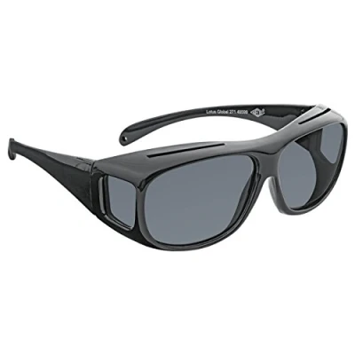 Abbildung von Wedo 27148599 Überzieh Sonnenbrille für Autofahrer &amp; Brillenträger, polarisierende Gläser gemäß ISO Norm, 100% UV Schutz, inkl. Brillenhülle, schwarz