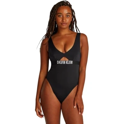 Abbildung von Calvin Klein Damen Badeanzug One Piece Rückenfrei, Schwarz (Pvh Black), M