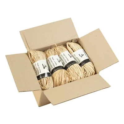 Abbildung von Clairefontaine 196071C Packung mit 8 Geschenkbändern aus natürlichem Bast 50g, 1 Pack, Naturbraun