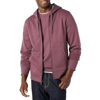 Abbildung von Amazon Essentials Herren Fleece Kapuzenpulli mit durchgehendem Reißverschluss (erhältlich in den Größen Big &amp; Tall), Purpur, S