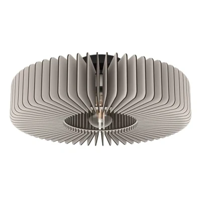 Abbildung von EGLO Deckenlampe Palombaia, runde Deckenleuchte, Wohnzimmerlampe aus Holz in Grau, Aufbaulampe für Wohnzimmer und Schlafzimmer, Lampe mit E27 Fassung, Ø 50 cm