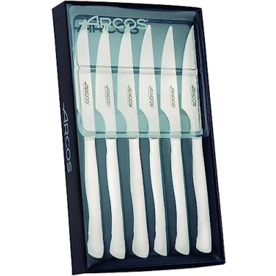 Abbildung von Arcos 378200 Table Messer Steakmesser Set 6 Stück (6 Messer) Monoblock aus einem Edelstahl Farbe Silber