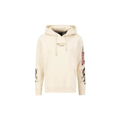 Abbildung von Alpha Industries Dragon EMB Hoody Sweatshirt, Herren, Größe: 3XL, Jet stream white