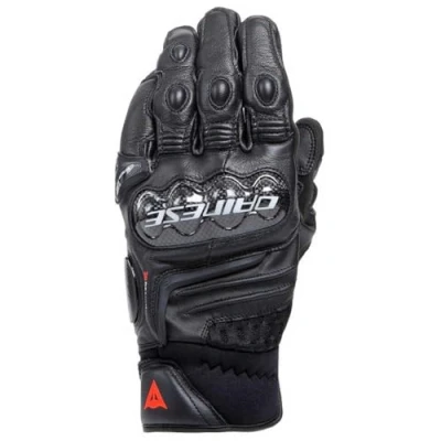 Abbildung von Dainese Carbon 4 Short Gloves, Kurze Motorradhandschuhe aus Leder, mit Knöchelprotektoren Carbon, Mann, Schwarz/Schwarz, L
