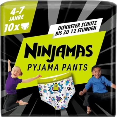 Abbildung von Ninjamas Pyjama Pants Raumschiff, 10 absorbierende Nachthöschen, 7 Jahre, 17kg 30kg