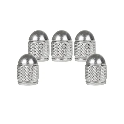 Abbildung von SENZEAL 5 Stück Ventilkappen Auto Bullet Typ Universal Reifenventilkappen Aluminium Autoreifen Ventilschutzkappen für Fahrrad Motorräder LKW SUV Silber