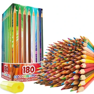 Abbildung von KreativKraft Buntstifte Kinder Set 180 Stück für Kinder, Jugendliche und Erwachsene 30 Farben mit Spitzer