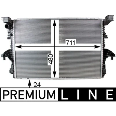 Abbildung von MAHLE ORIGINAL CR 805 000P Kühler, Motorkühlung 711 480 24 Kühlrippen gelötet VOLKSWAGEN: Transporter 6