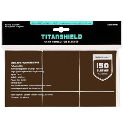 Abbildung von TitanShield Brettspiel Sammelkartenhüllen, Standardgröße, Deckschutz für MTG, Dropmix, Erdbraun, 150 Stück