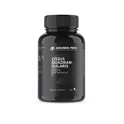 Abbildung von Cissus Quadrangularis Extrakt 2500 mg 90 vegane Kapseln Liefert 20% Ketosterone Hochdosiert Made in Germany Natürlich, aktiviert und mikronisiert