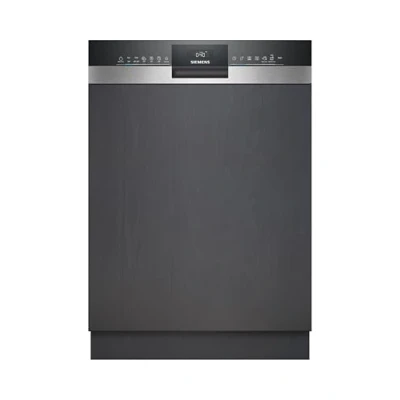 Abbildung von Siemens SN53HS01AE iQ300 Smarter Geschirrspüler Teilintegriert, 60 cm breit, Besteckkorb, Made in Germany, Edelstahl, angenehm leise mit iQdrive, aquaStop, höhenverstellbarer Oberkorb, home connect