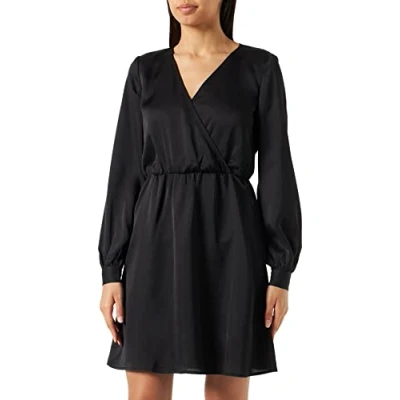 Abbildung von VILA Viellette WRAP Dress Freizeitkleid, Damen, Größe: 40, Black