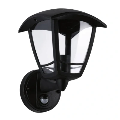Abbildung von Paulmann 94647 Außenleuchte Wandleuchte Classic Curved mit Bewegungsmelder IP44 eckig max. 12 W Schwarz Aussenleuchten Kunststoff Gartenleuchte E27
